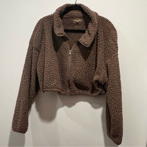 Skims Teddy crop zip up